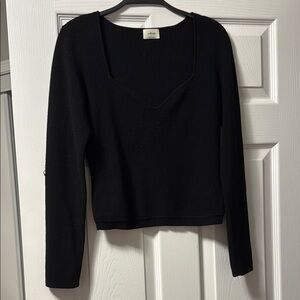 Wilfred Elegant Black Long Sleeve Top